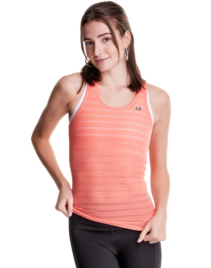 Champion Tanktop Dames - Koraal - Ribbed Racerback ( 097568-MJV )